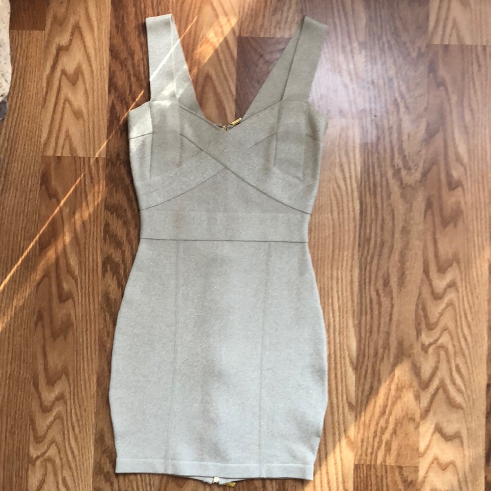 Marciano gold bandage mini dress xs